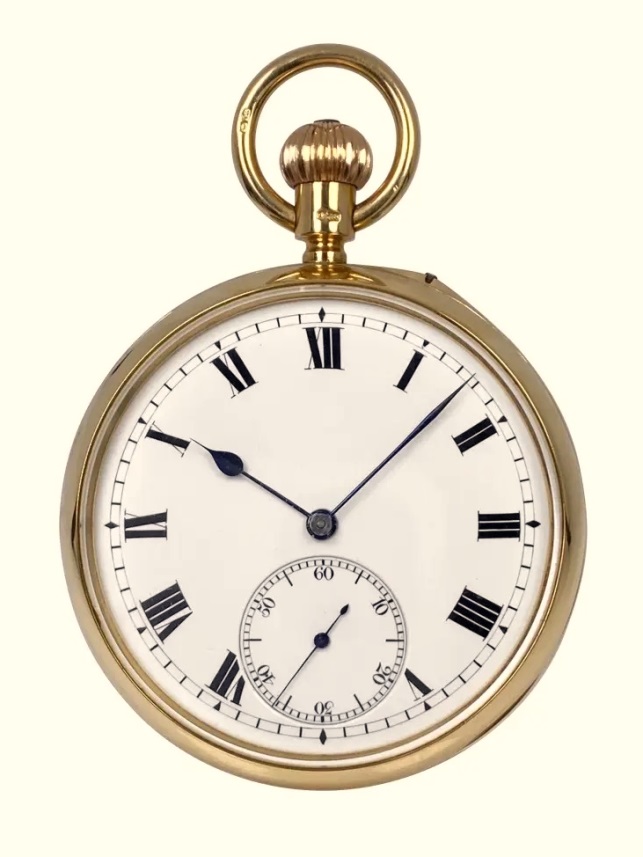 Präzisions-Taschenuhr mit 52,5 Minuten Karussell und schwerer 18 kt goldener Gehäuseausstattung von F. Thoms, Bahne Bonniksen, ca. 1915