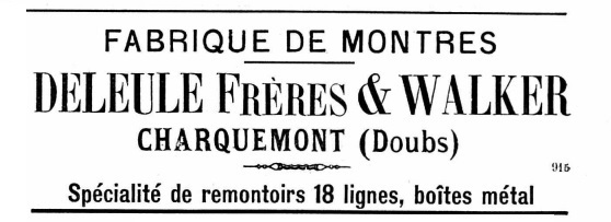 thumb Anzeige Deleule Frères & Walker in Blatt La Fèderation Horlogère 15. Januar 1890