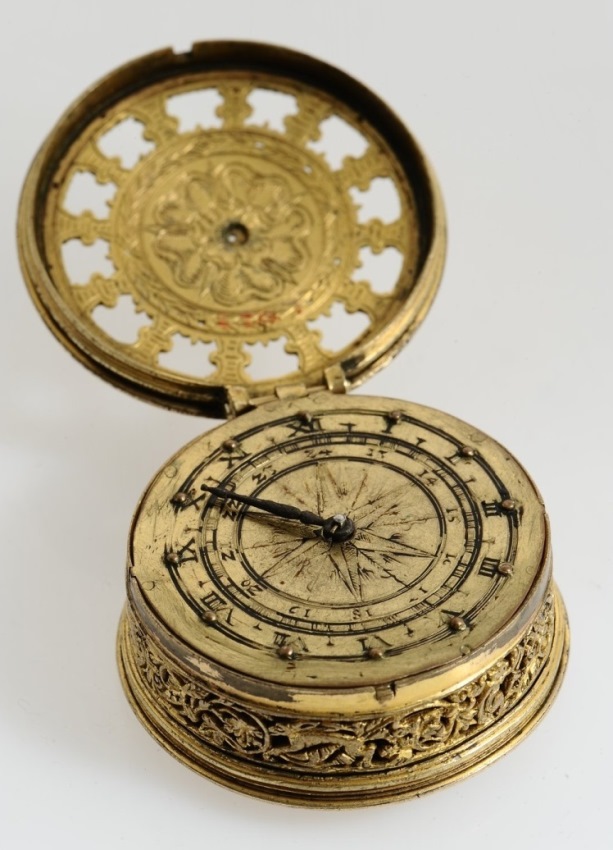 Michael Gruber, Nürnberg, circa 1590, Dosenuhr mit Stundenselbstschlag und Wecker