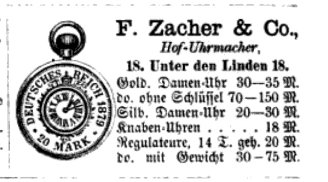 Datei:Anzeige F. Zacher & Co. Berlin, Johanniter-Ordensblatt, amtliche Monatschrift der Balley Brandenburg · Volumes 21-22 1880.jpg
