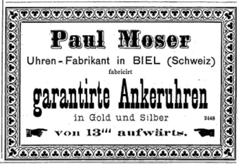 Datei:Paul Moser Uhrenfabrikant Biel, anzeige in der Österreichisch-Ungarische Uhrmacher-Zeitung 1893.jpg
