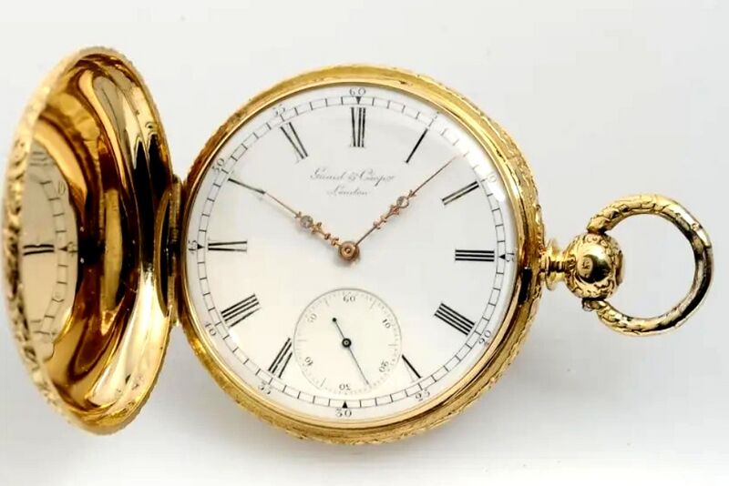 Datei:Girard & Comp., London, Chronometer mit seltener Kugelspirale Geh. Nr. 26283, circa 1870 (1).jpg
