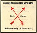 Hamburg-Amerikanische Uhrenfabrik Schramberg Schwarzwald Trademark 1908.jpg