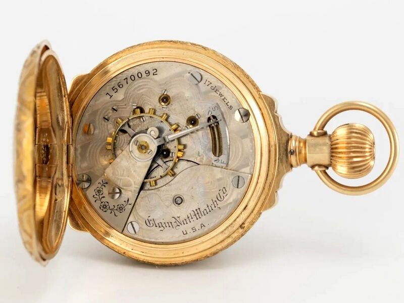 Datei:Elgin National Watch Co, Savonnette im Box Hinge- Prunkgehäuse à trois couleurs ca. 1890 (5).jpg