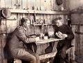 Elektriker Paul Biber beim Essen im sogenannten Trafo-Raum, 1915.jpg