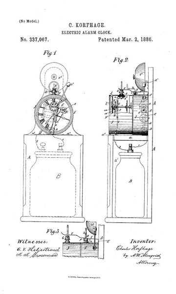Datei:Charles Korfhage, US Patent Nr. 337.067.jpg