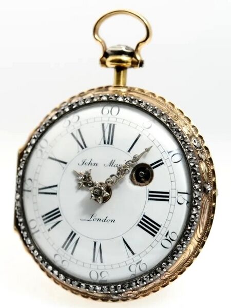 Datei:John Marie, London, Werk Nr. 402, Goldemail-Spindeltaschenuhr à quatre couleurs, circa 1770 (1).jpg