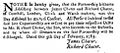 James and Richard Chater, The London Gazette 1785.jpg