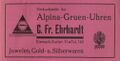 Anzeige C. Ehhardt im Adressbuch 1929 Eisenach, Alpina- Gruen-Uhren.jpg