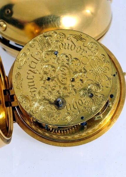 Datei:John Moncreif London pocket watch movement.jpg