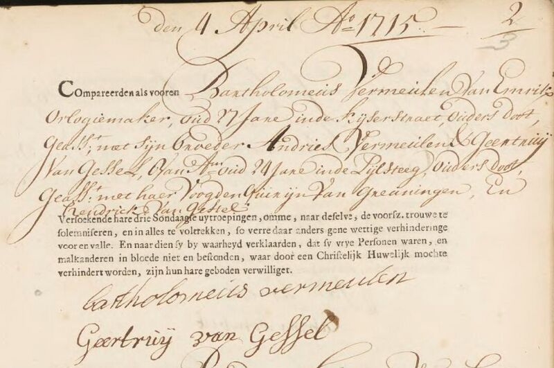 Datei:Urkunde der beabsichtigten Heirat 4. April 1715.jpg