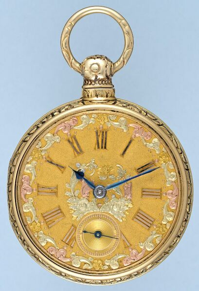 Datei:John Moncas Liverpool, Goldene Taschenuhr ca. 1830 (1).jpg