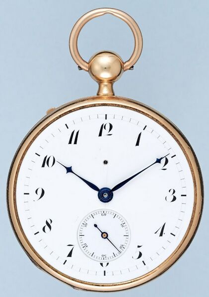 Datei:J' Cusin Schweizer Goldene Taschenuhr ca. 1820 (1).jpg