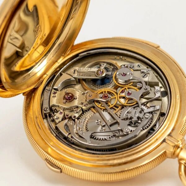 Datei:L.C. Grandjean, Schweizer Savonnette mit Minutenrepetition, Chronograph, Vollkalender und Mondphase No. 4587 ca. 1890 (8).jpg