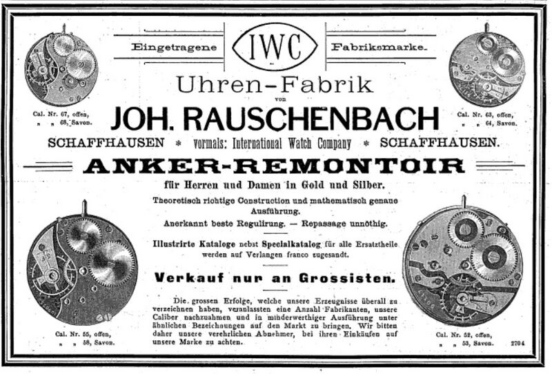 Datei:IWC Uhrenfabrik, Anzeige in der Österreichisch-Ungarische Uhrmacher-Zeitung 1893.jpg