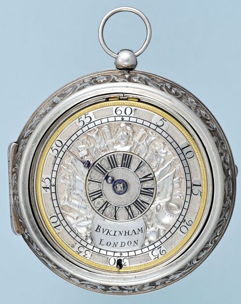 Datei:Joseph Buckingham Spindeluhr mit Differentialzifferblatt, ca. 1698 (01).jpg