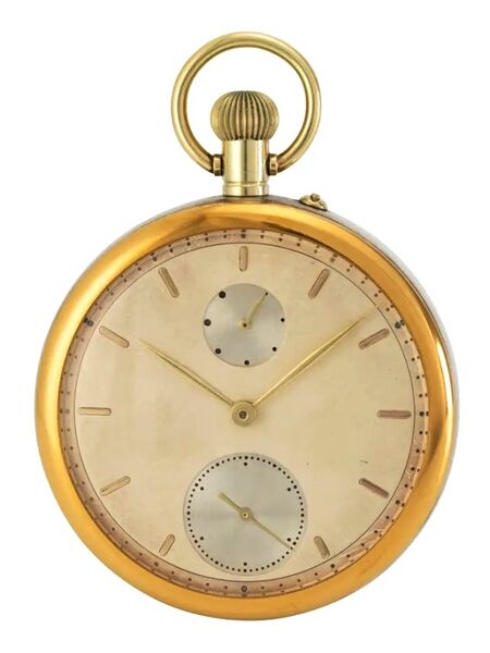 Datei:Hellmuth Bach. Taschenuhr mit fliegendem Minuten-Tourbillon in Glashütter Tradition ca. 1963 (1).jpg