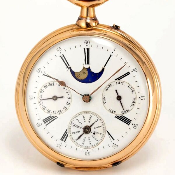 Datei:I. Lautier, Toulouser Taschenuhr - Ankerchronometer mit Vollkalender und Mondphase ca. 1890 (2).jpg