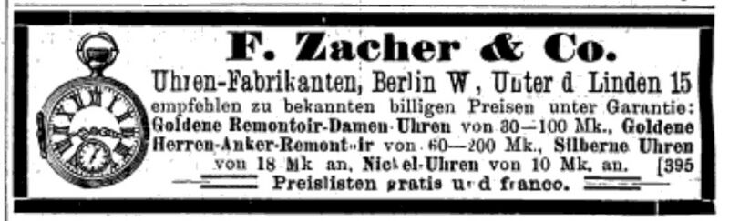 Datei:Anzeige F. Zacher & Co. Berlin, Deutsches Adelsblatt Zeitschrift 1891.jpg