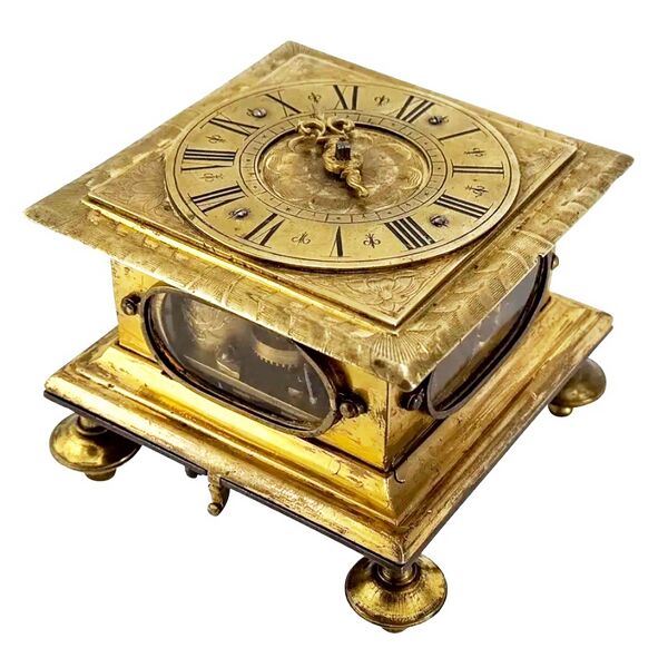 Datei:Johann Michael Brügel, quadratische Bamberger Barock Horizontal-Tischuhr mit Stundenselbstschlag, ca. 1680 (01).jpg