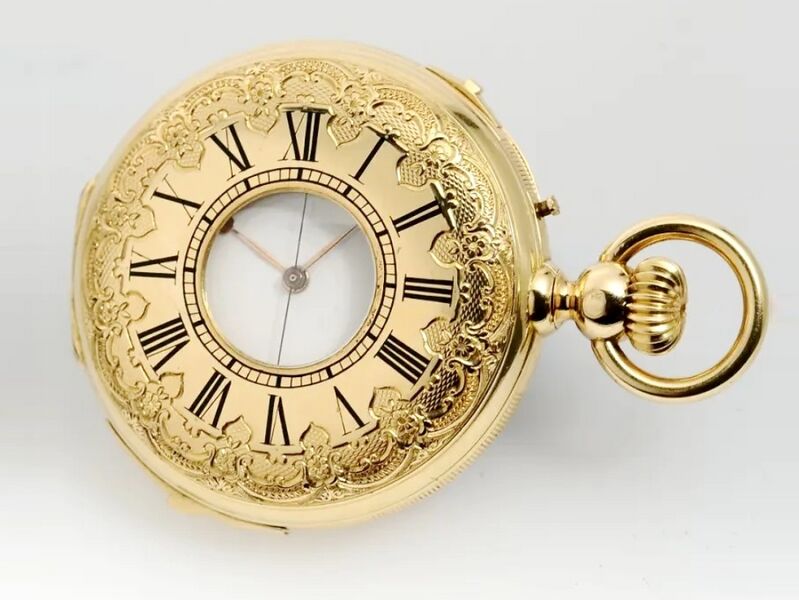 Datei:Retouret, 18 Grand Quai, Genève, Halbsavonnette mit Viertelstundenrepetition Geh. Nr. 13214, circa 1890 (1).jpg
