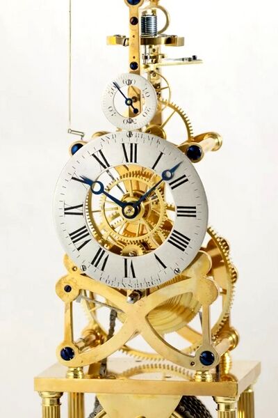 Datei:Andrew Black, Colinsburgh, Skelettuhr mit Stundenschlag, 8-Tage-Gangdauer und Federchronometerhemmung, ca.1837 (05).jpg