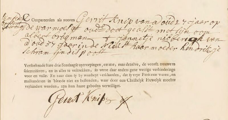 Datei:Heiratsurkunde Gerrit Knip 3. Mai 1743.jpg