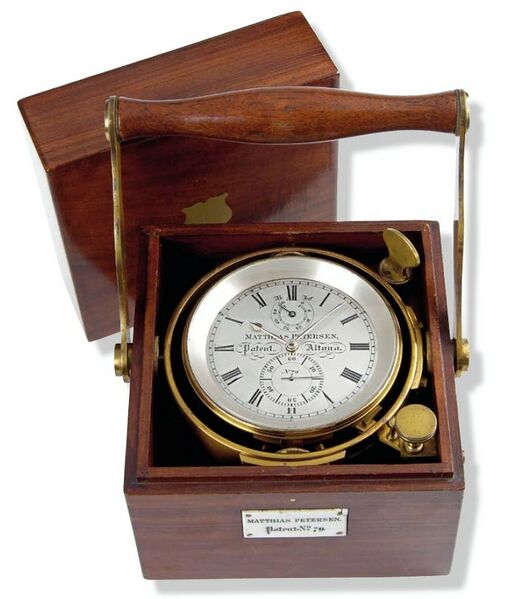 Datei:Matthias Petersen, Altona, Expeditionschronometer mit Petersen'schen Hemmung, ca. 1890 (01).jpg