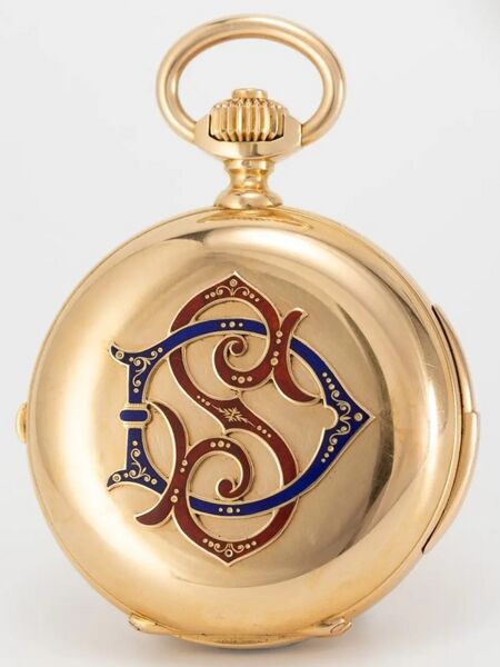 Datei:J. E. Dufour & Cie. Savonnette mit Chronograph, Minutenrepetition, ewigem Kalender und Mondphase Nr. 14741 ca. 1890 (2).jpg