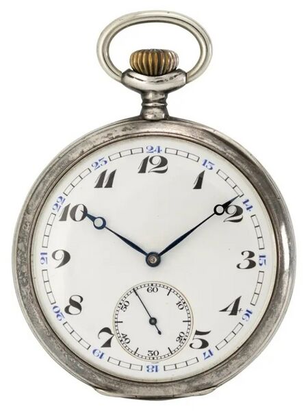 Datei:École d'Horlogerie Saint-Imier, Schul-Taschenuhr, ca. 1930 (1).jpg