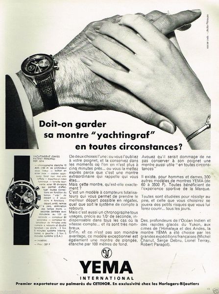 Datei:La Montre YEMA Yachtingraf Publicite advertising 1968.JPG