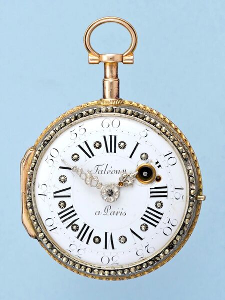 Datei:Faléony à Paris, Goldene Spindeltaschenuhr mit Frontaufzug ca. 1780 (1).jpg