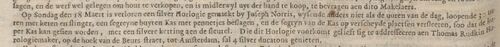 :Amsterdamse Courant 22. März 1703.