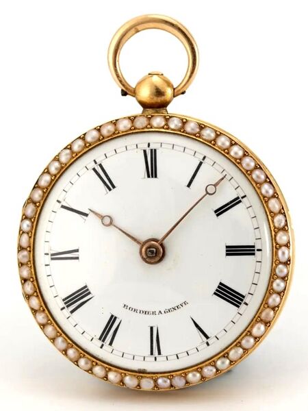 Datei:Bordier à Genève, Genfer Goldemail-Spindeltaschenuhr ca. 1800 (1).jpg