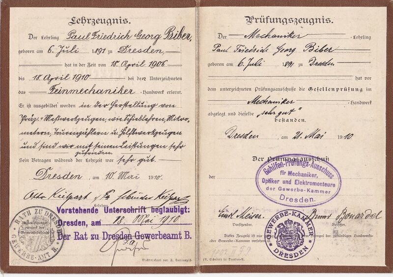 Datei:Lehrzeugnis Paul Biber 21. Mai 1910.jpg