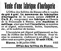 Emile Judith SA, F.H. 1926, 28. Juli, Vente Fabrique d'Horlogerie.jpg