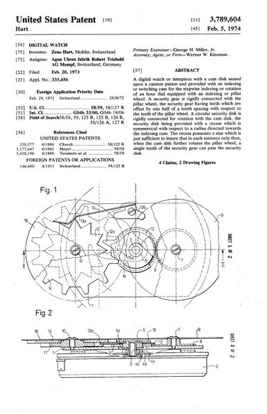 Datei:United States Patent Digital Uhr Zeno - Agon Uhrenfabrik 1973.jpg