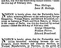 George Shepperley, William Pearce und Edward Broadhead , The London Gazette Januar 1842.jpg