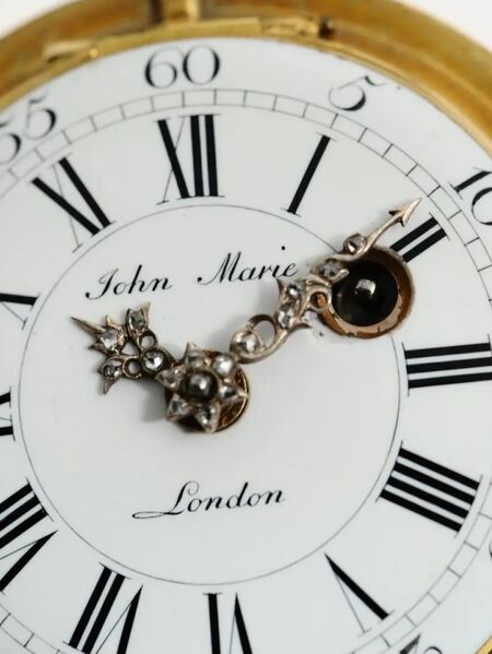 Datei:John Marie, London, Werk Nr. 402, Goldemail-Spindeltaschenuhr à quatre couleurs, circa 1770 (3).jpg