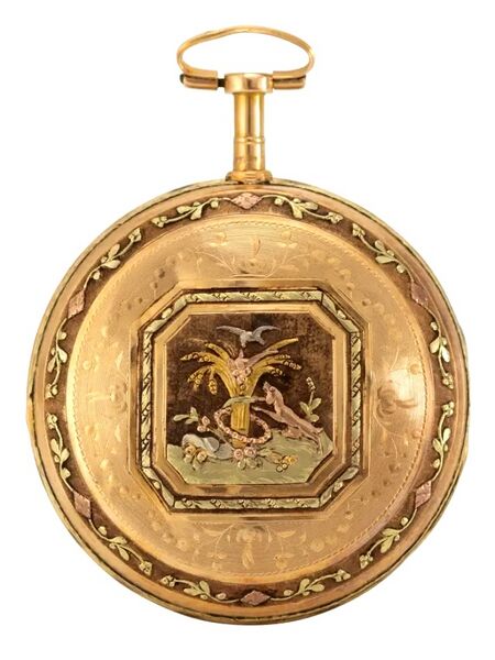 Datei:Philippe Terrot Spindeltaschenuhr à quatre couleurs, ca. 1800 (2).jpg