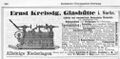 Anzeige E Kreissig. DUZ 1. Dezember 1886. Seite 184.jpg