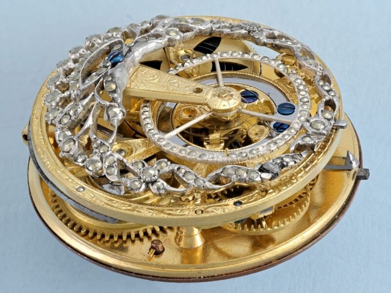 Datei:Faléony à Paris, Goldene Spindeltaschenuhr mit Frontaufzug ca. 1780 (5).jpg
