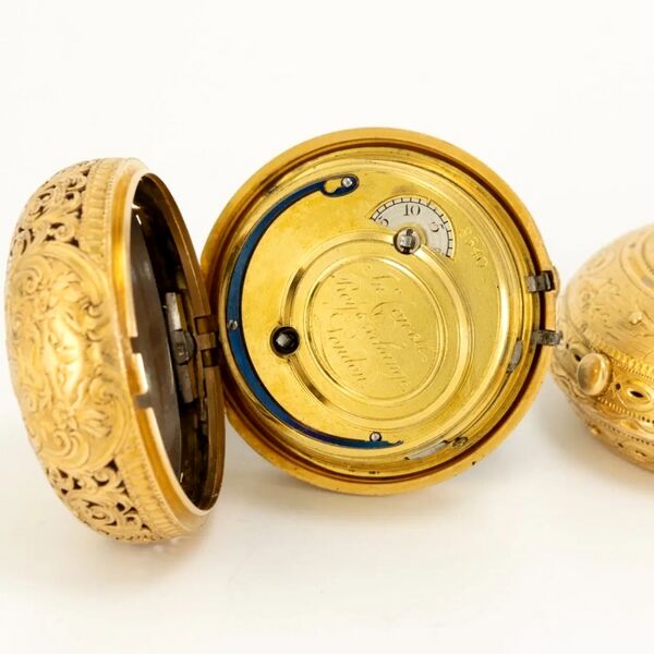 Datei:John Cowell Doppelgehäuse-Spindeltaschenuhr mit Achtelrepetition und früher Zylinderhemmung ca. 1776 (5).jpg