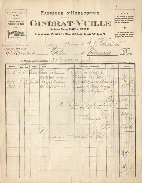 Datei:Rechnung Gindrat-Vuille 1925.jpg