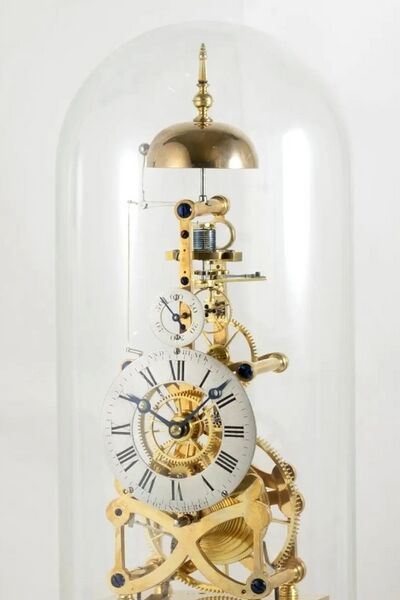 Datei:Andrew Black, Colinsburgh, Skelettuhr mit Stundenschlag, 8-Tage-Gangdauer und Federchronometerhemmung, ca.1837 (02).jpg