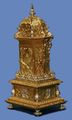 French Gilt and Silvered Bronze Miniature Mantel Clock, Raingo Fréres. (3).jpg