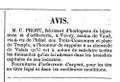 Avis, C. Prost, La Confédéré du Valais, 15. Mai 1864 No. 39..jpg
