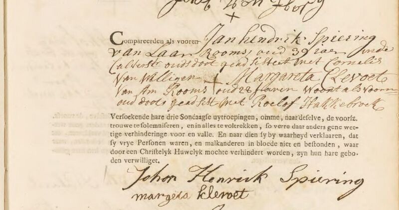Datei:Hochzeitankundigung Jan Hendrik Spiering 7. Mai 1762.jpg