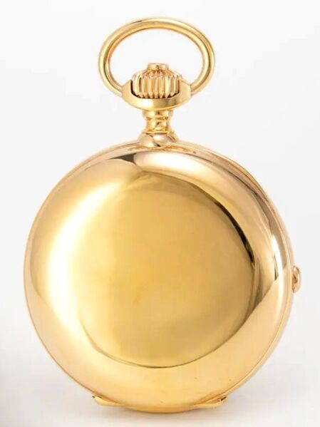 Datei:Chaudé, Roségoldene Savonette mit Chronograph Werk Nr 13138 ca. 1895 (4).jpg