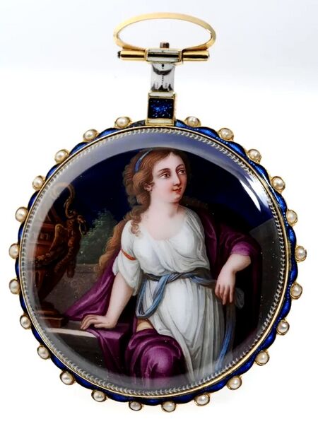 Datei:Clary à Genève, Directoire Goldemail Spindeltaschenuhr, circa 1790 (2).jpg
